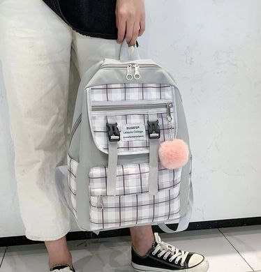 Большой тканевый набор с помпоном  3в1 Рюкзак, сумка, пенал
