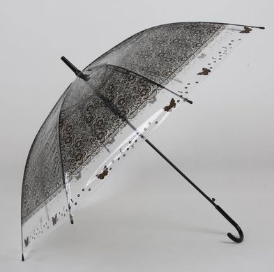 Большой силиконовый прозрачный зонт с принтом кружева