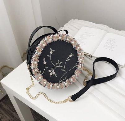 Стильная круглая сумочка с цветами