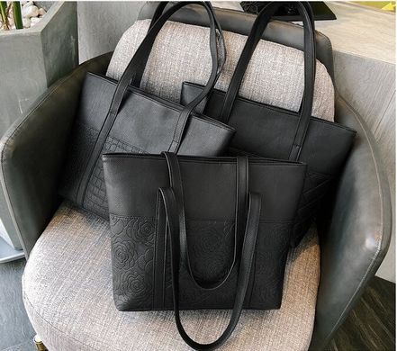 Большая элегантная черная сумка шоппер