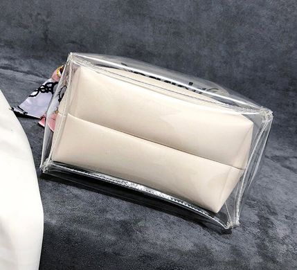 Стильная прозрачная сумка сундук с клатчем