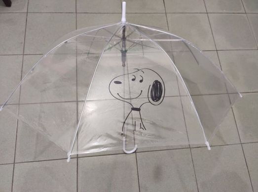 Большие силиконовые прозрачные зонты трость с рисунком