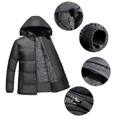 Черная мужская утепленная куртка