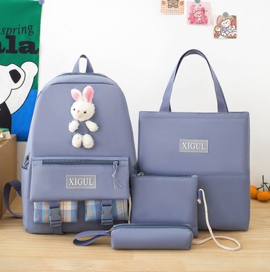 Великий тканинний набір з Кроликом 4в1 Рюкзак, сумка, клатч, пенал