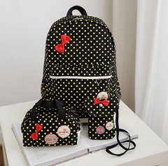 Стильный набор в горошек с бантиком, рюкзак, сумка чехол