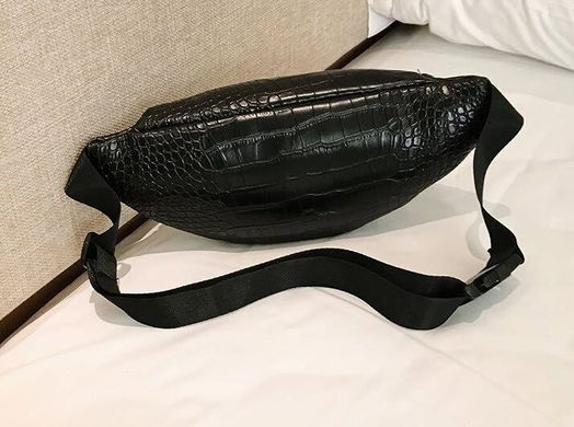 Стильная поясная сумка под кожу крокодила Бананка