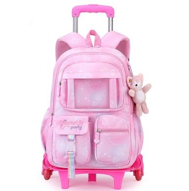 Шикарный рюкзак візок на колесах для дівчинки