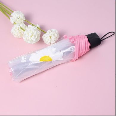 Складной силиконовый прозрачный зонт Ромашка