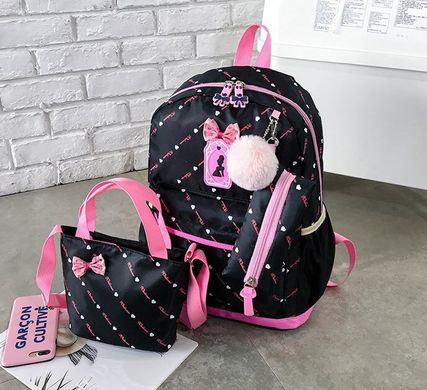 Стильный набор Рюкзак, сумка и пенал 3в1 с помпоном для модных девушек