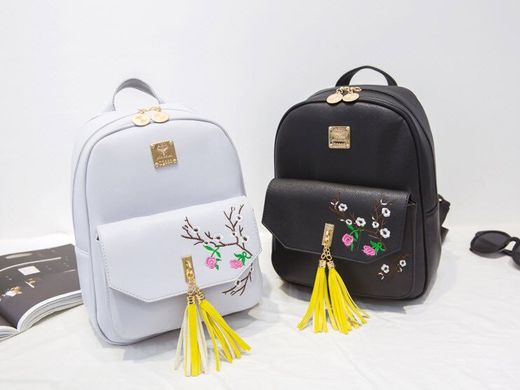 Городской рюкзак с кисточками и цветами для модных девушек