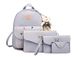 Модный повседневный набор рюкзак 4в1 с вышитыми цветами и брелком для нежный девушек