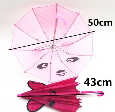 Стильный детский зонт трость с ушками и мордочкой