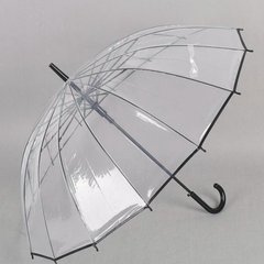 Стильный силиконовый прозрачный зонт трость