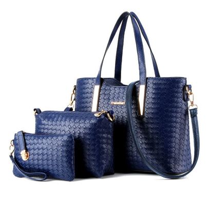 Стильный набор женских сумок с плетением, 3в1