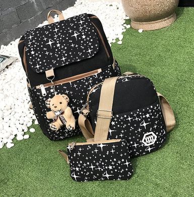 Большой звездный набор рюкзак, сумка и клатч, с брелком