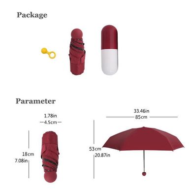 Компактный складной зонт + чехол Капсула