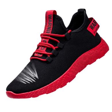 Удобные мужские кроссовки с красной пиксельной подошвой