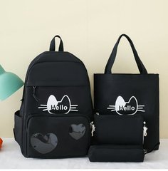 Оригинальный набор для школьницы 4в1, Рюкзак, сумка, клатч, пенал Hello
