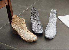 Модные прозрачные силиконовые босоножки туфли оригинального дизайна, 36-41