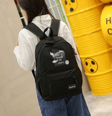 Стильные тканевые рюкзаки для школы с надписью