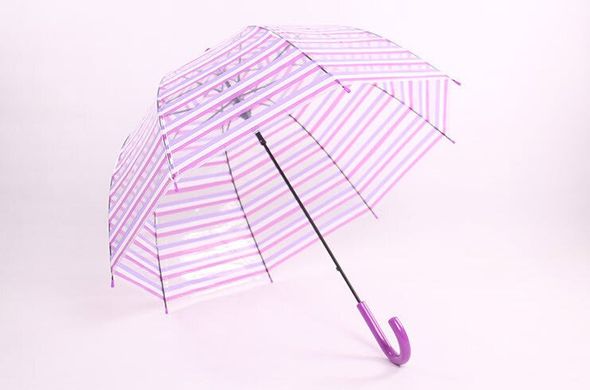 Большой прозрачный зонт трость с полоску