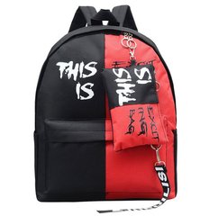 Крутой тканевый рюкзак для школы с пеналом