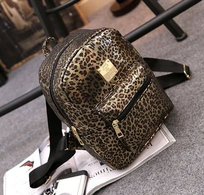 Стильный городской рюкзак золотой леопард