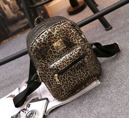 Стильный городской рюкзак золотой леопард