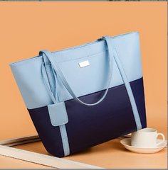 Стильна двохкольорова сумка шоппер
