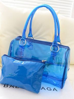 Модная прозрачная сумка + клатч 2в1 с принтами для стильных девушек