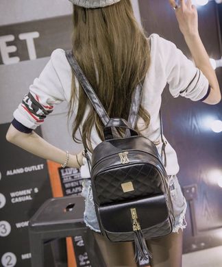 Городской стеганый рюкзак с кисточкой для модных девушек