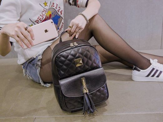 Городской стеганый рюкзак с кисточкой для модных девушек