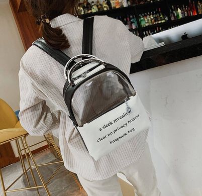 Модный элегантный рюкзак-сумка с круглыми ручками и силиконовыми вставками