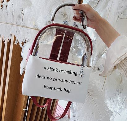 Модный элегантный рюкзак-сумка с круглыми ручками и силиконовыми вставками