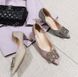 Стильные женские туфли в блестках на каблуке, 39