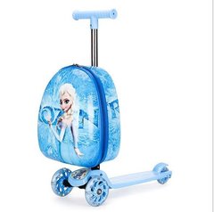 Супер самокат с чемоданом, принт Frozen Ельза