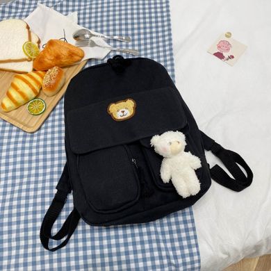 Стильный тканевый рюкзак с вышивкой Медвежонка