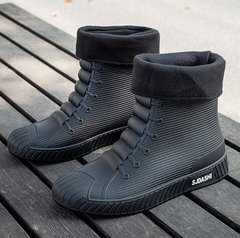 Утепленные мужские резиновые матовые ботинки осень-зима, 40 - 44