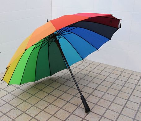 Большой радужный зонт трость Радуга