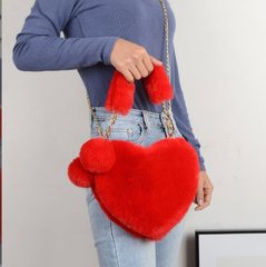 Милая меховая \ плюшевая сумка Сердце