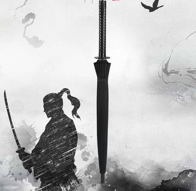 Оригинальный большой зонт в форме самурайского меча