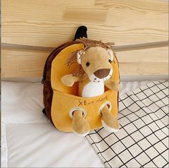 Оригинальный тканевый рюкзак с мягкой игрушкой в кармане Ягуар