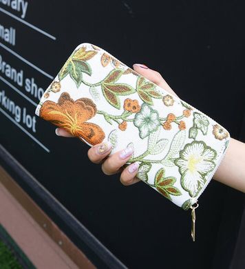 Стильный кошелек на молнии с принтом цветов