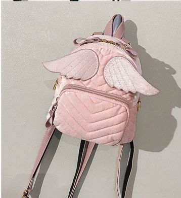 Оригинальный бархатный рюкзак с крыльями для нежных девушек