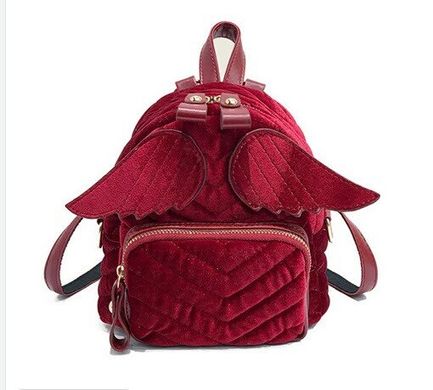 Оригинальный бархатный рюкзак с крыльями для нежных девушек
