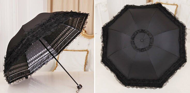 Оригинальный складной зонт с кружевами