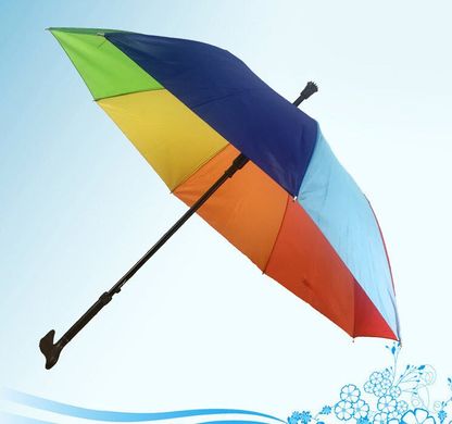 Большой радужный зонт трость оригинального дизайна