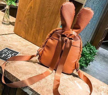 Супер стильный ворсинистый рюкзак с ушками зайца